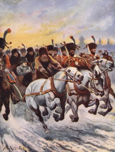 Napoleon at the Retreat from Moscow by Stanley L. Wood